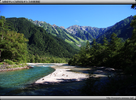 梓川と穂高連峰